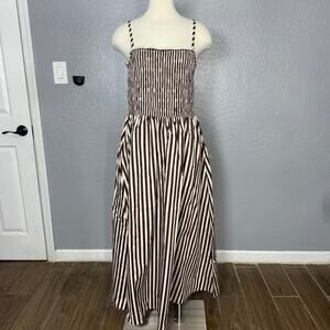 City Chic Plus Size Jolie Geo Maxi Dress, Choc Stripe, US 16